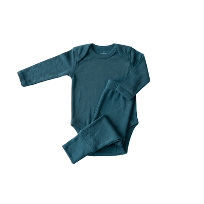 Conjunto Pilucho y Patitas Mio - Azul Petróleo | Noble Merino