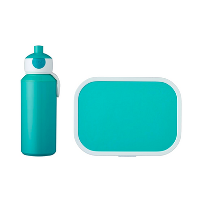 Lunch Box + Pop-Up Bottle Set - Turquoise