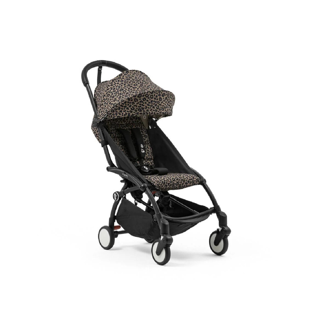 Coche Completo Stokke® YOYO³ – Chasis Negro + Asiento 6+ - Leopardo | YOYO by Stokke