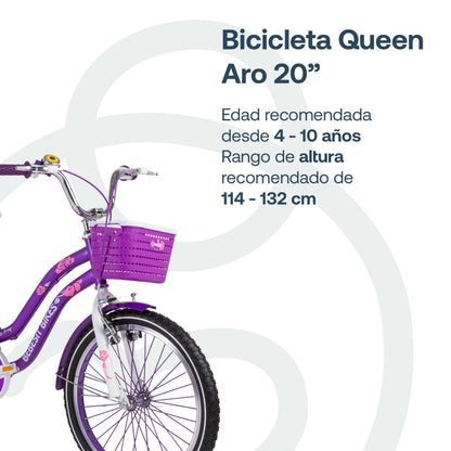 Bicicleta Infantil Queen - Morada | Bebesit