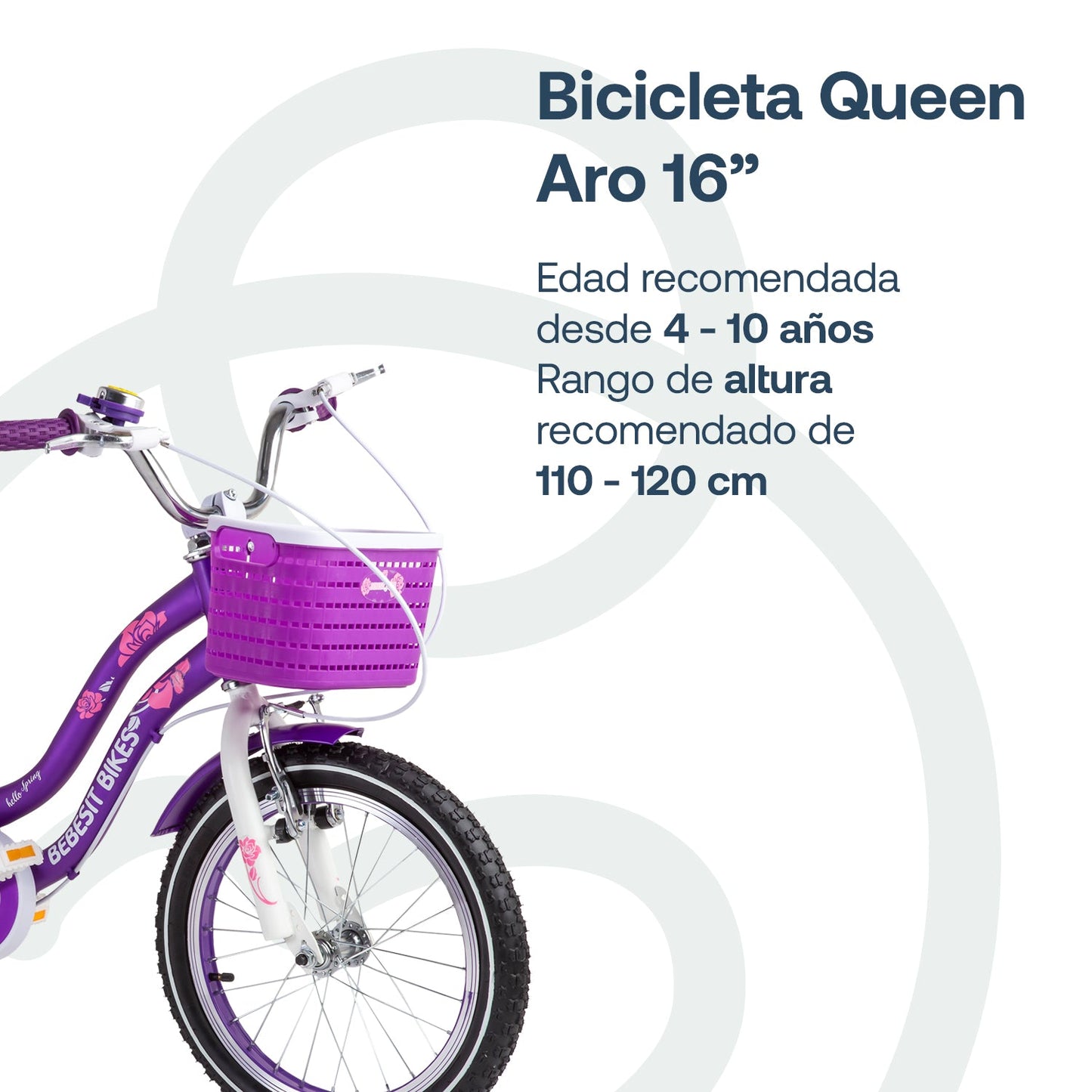 Bicicleta Infantil Queen - Morada | Bebesit