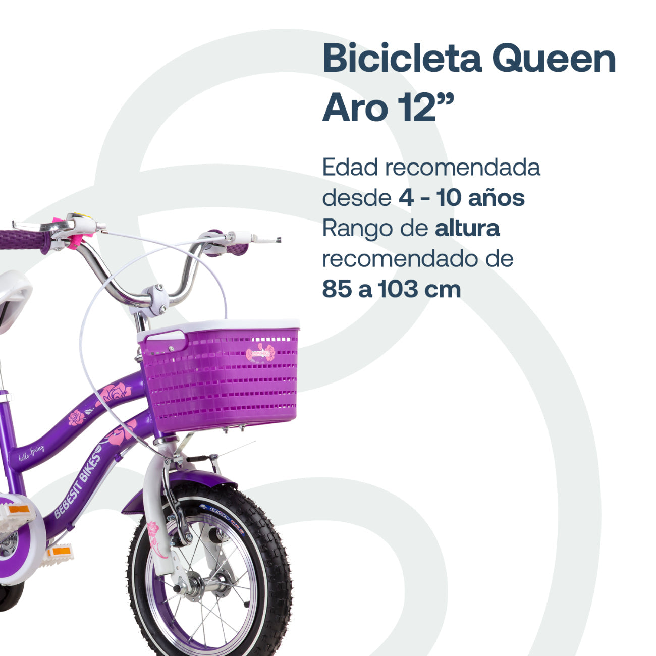 Bicicleta Infantil Queen - Morada | Bebesit