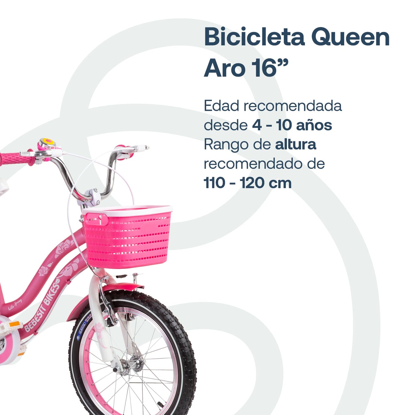Bicicleta Infantil Queen - Rosada | Bebesit