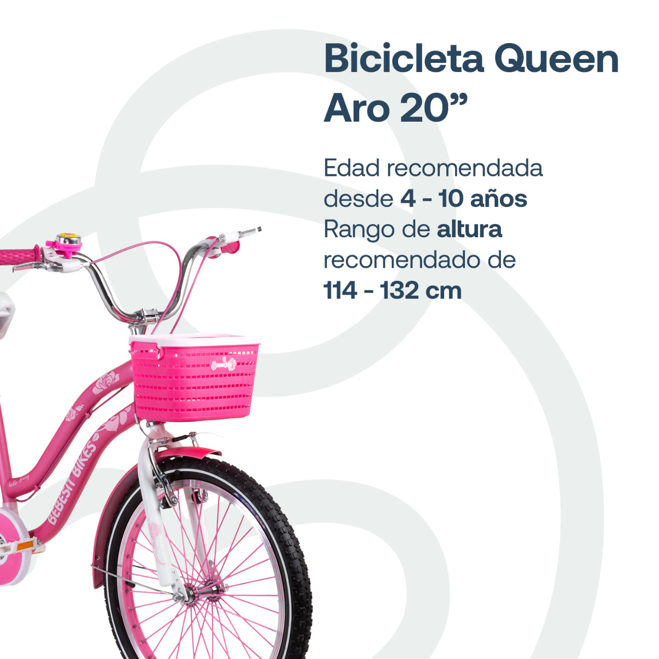Bicicleta Infantil Queen - Rosada | Bebesit