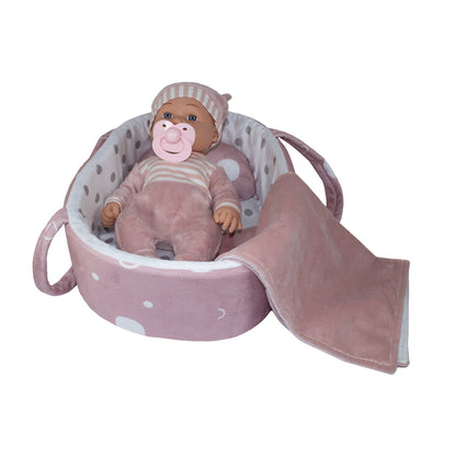 Muñeca Bebé 29 cm con Cuna y Accesorios - Lucía  | Bebesit