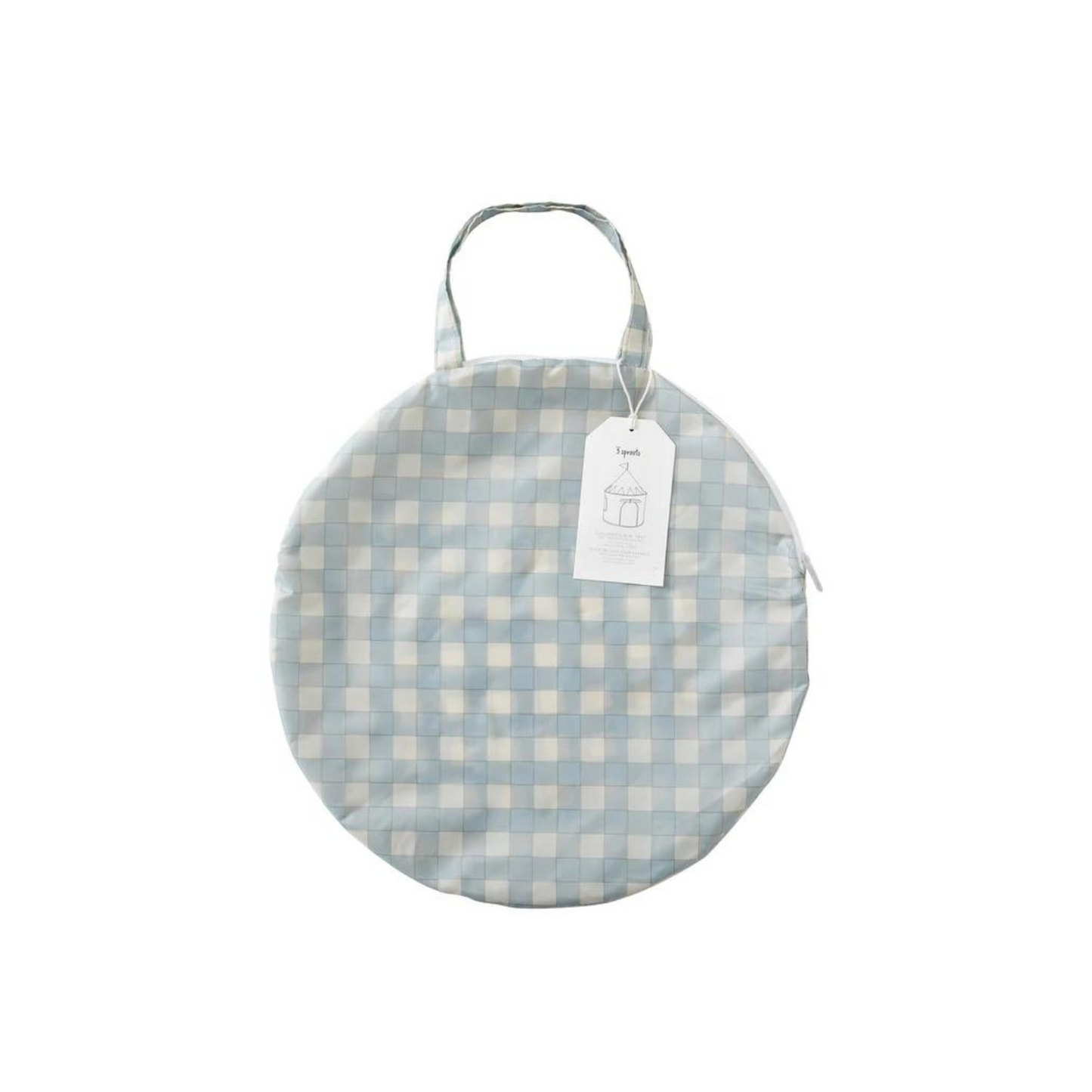 Recycled Fabric Play Tent - Blue Vichy