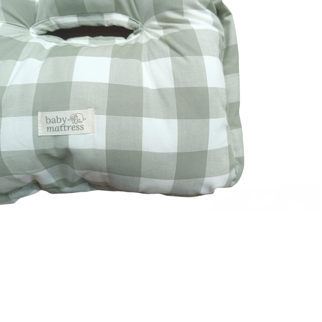 Car Cushion - Cotton - Green Vichy