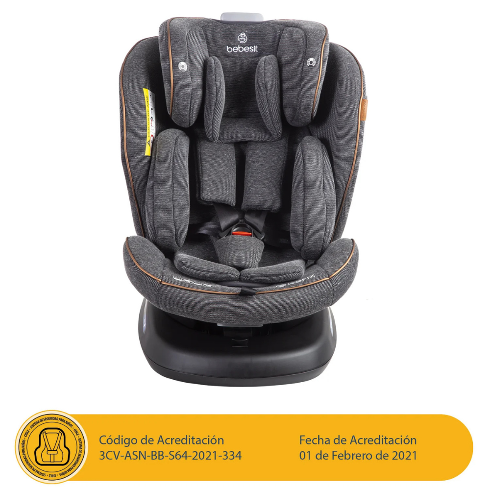 Silla de Auto Convertible Supra 360° Premium - Gris | Bebesit