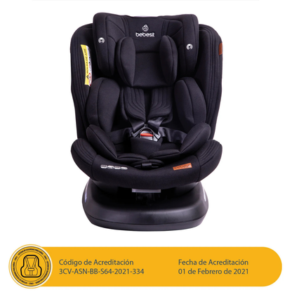 Silla de Auto Convertible Isofix Supra 360º Premium - Negro | Bebesit