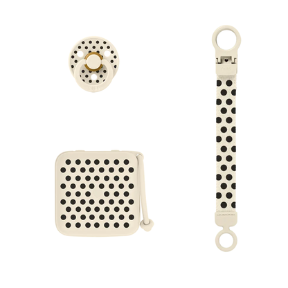 Set de Regalo Soothe & Go - Polka Ivory/Black | BIBS