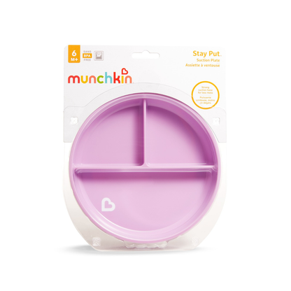 Plato con Divisiones y Ventosa Stay Put - Morado | Munchkin