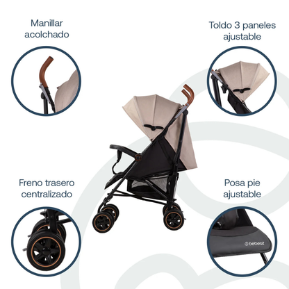 Coche Paragua Magic Ride - Beige | Bebesit