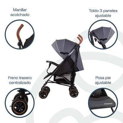 Coche Paragua Magic Ride - Gris | Bebesit