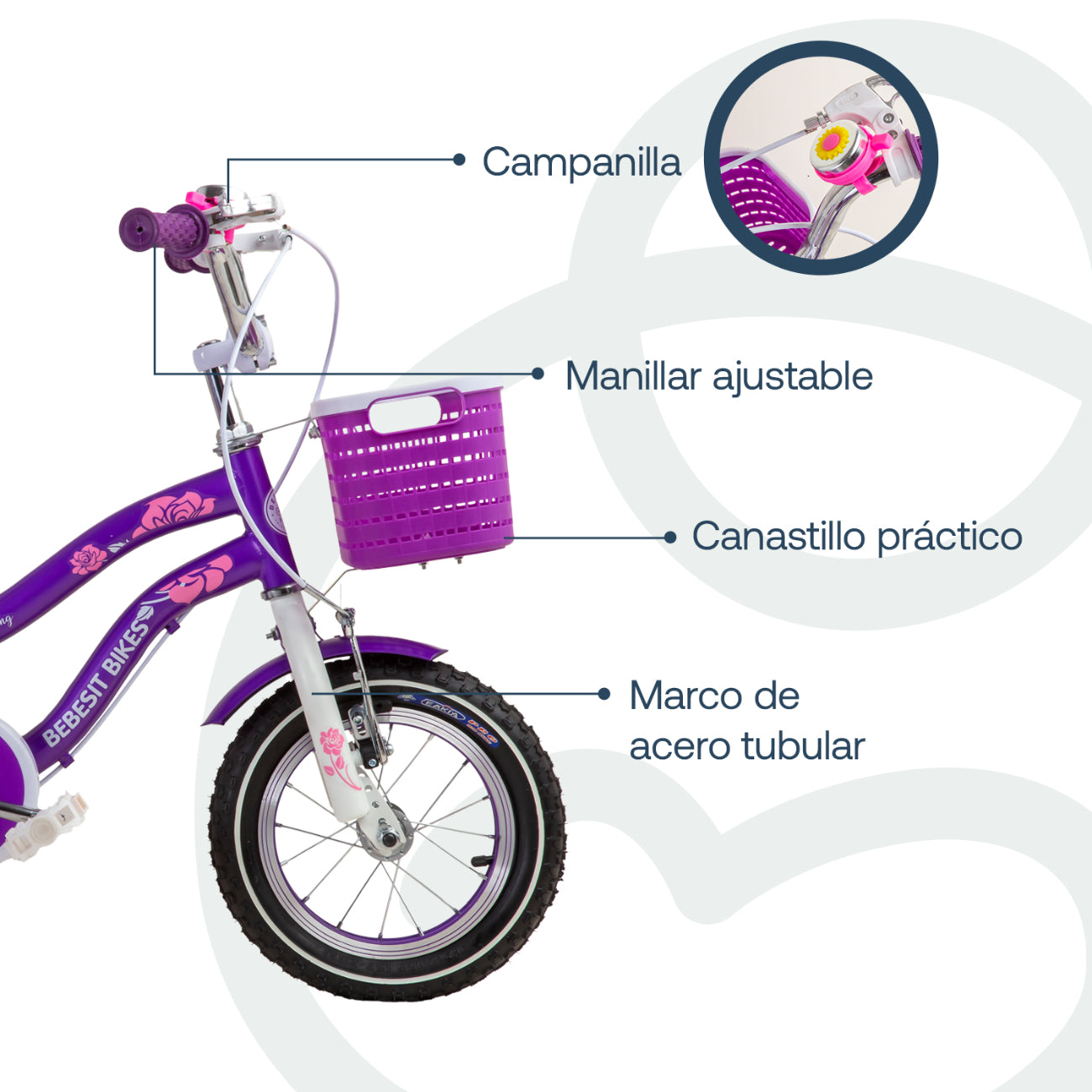 Bicicleta Infantil Queen - Morada | Bebesit