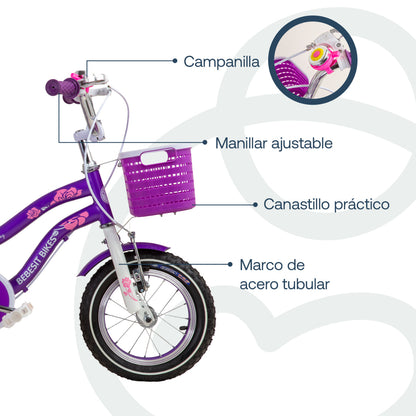 Bicicleta Infantil Queen - Morada | Bebesit