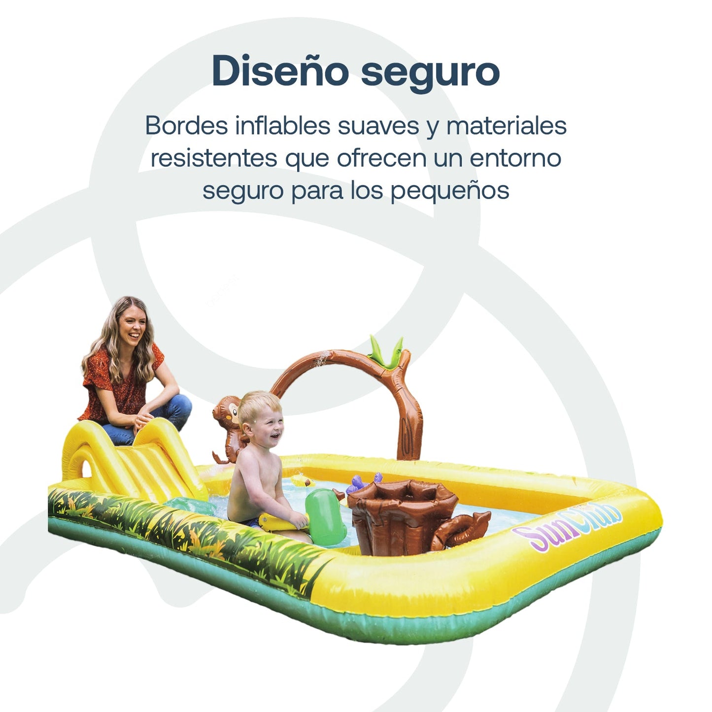 Piscina Centro de Juegos Selva Tobogán Aspersor Be Splash | Bebesit