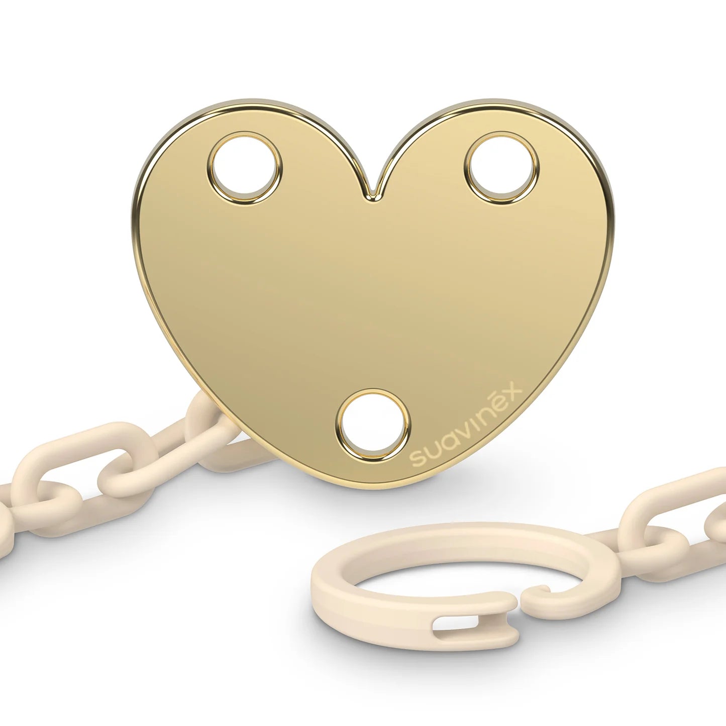 Heart Pacifier Holder - Gold