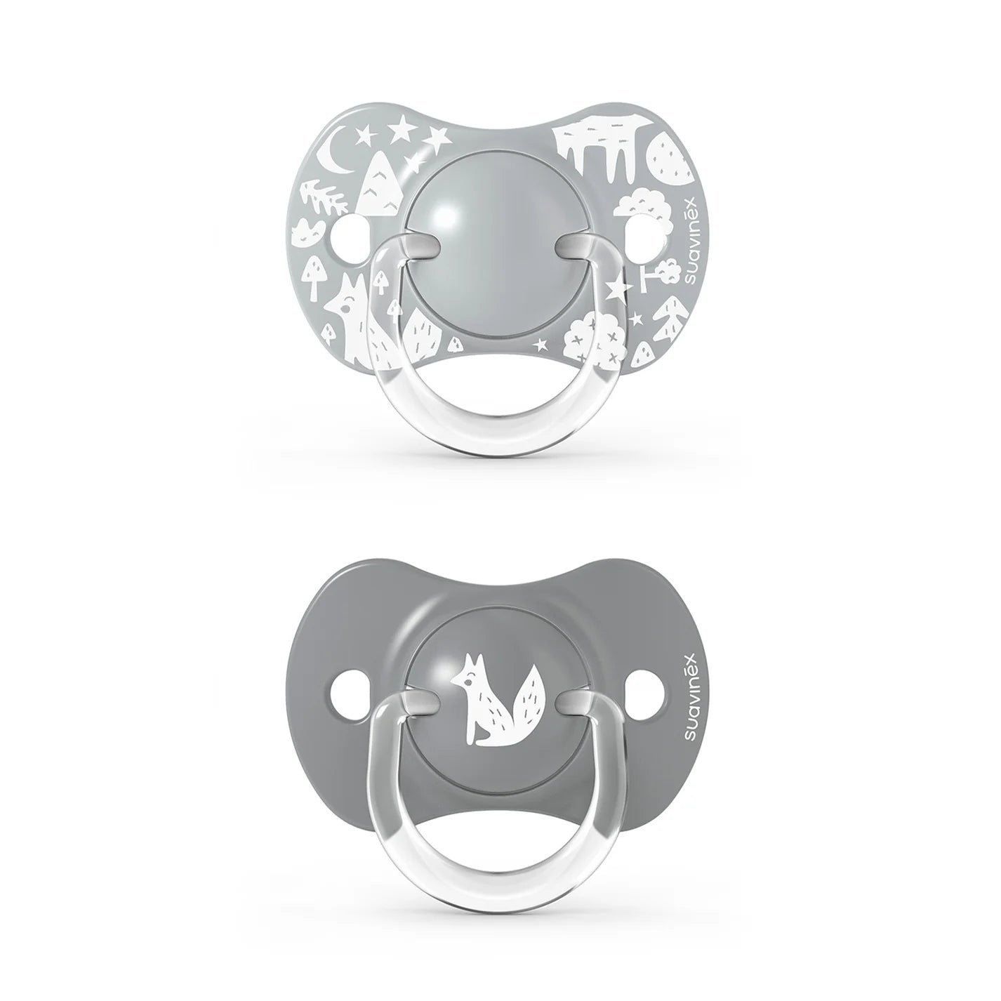 Pack of 2 Fox Physiological Pacifiers - Grey
