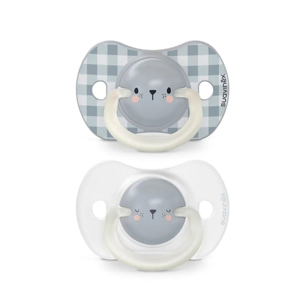 Pack of 2 Nighttime Physiological Pacifiers Bear - Blue