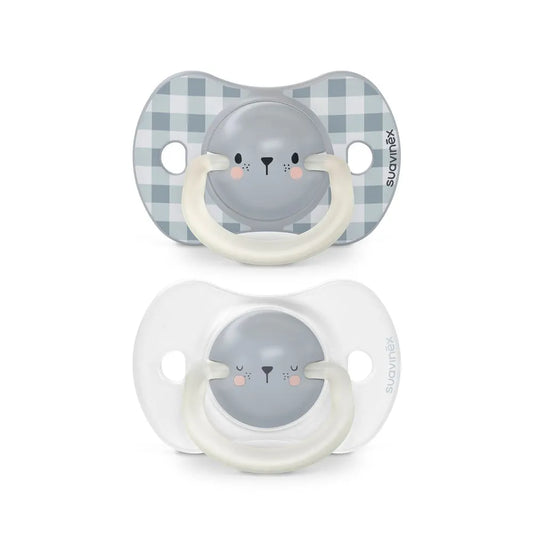 Pack of 2 Nighttime Physiological Pacifiers Bear - Blue