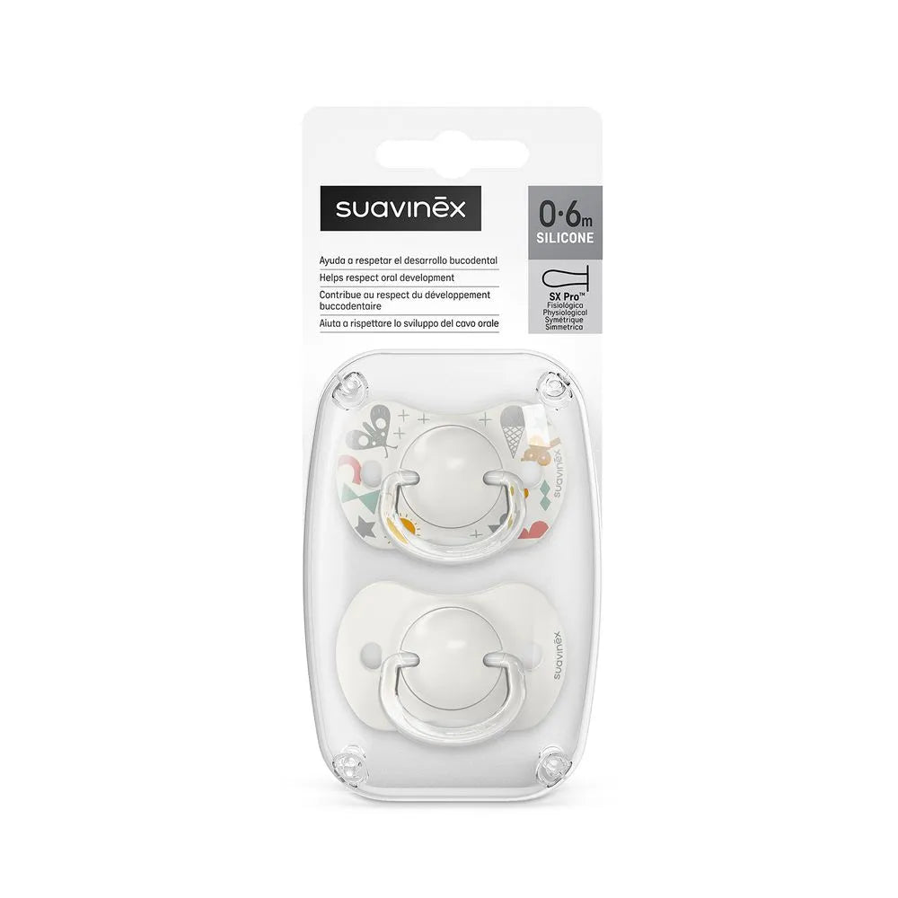 Pack of 2 Walk in The Park Physiological Pacifiers - Grey