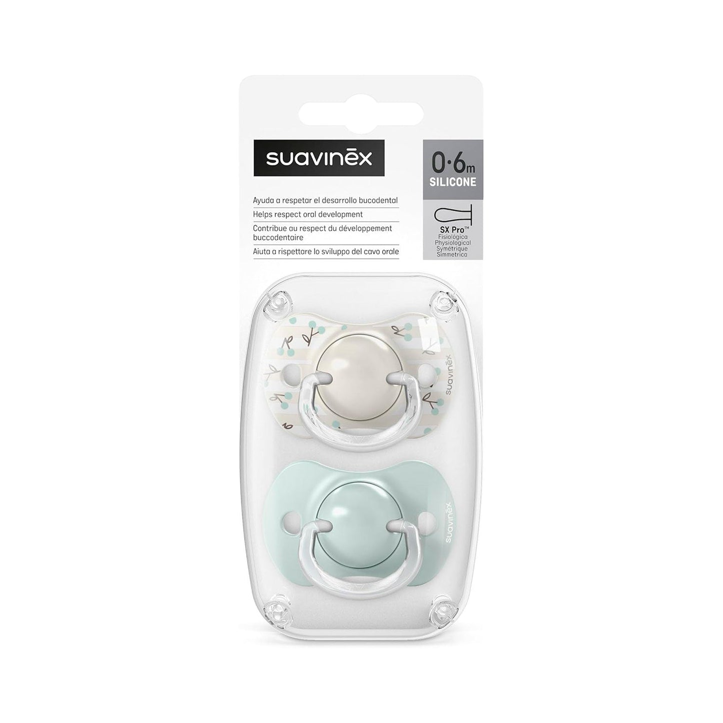 Pack de 2 Chupetes Fisiológicos SX Pro Birdies - Verde | Suavinex
