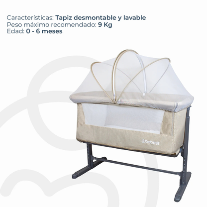 Cuna Colecho con Mosquitero MySide LX - Beige | Bebesit