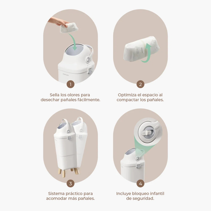 Basurero para Pañales Triple-Seal | MomCozy