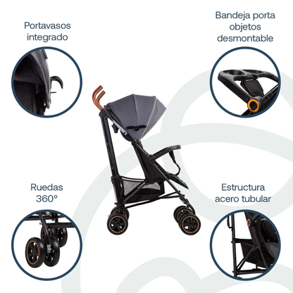 Coche Paragua Magic Ride - Gris | Bebesit