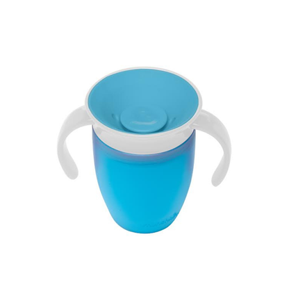 Vaso Antiderrame Miracle 360° con Asas - Celeste | Munchkin