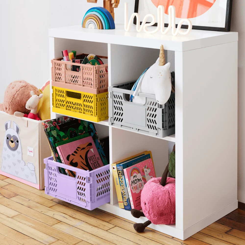 Caja Plegable Moderna - Mediana - Amarillo | 3 Sprouts