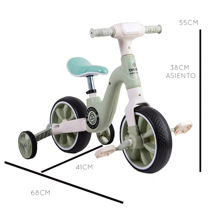 Triciclo Bicicleta de Aprendizaje 2 en 1 - Verde | Bebesit