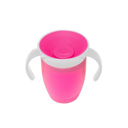 Vaso Antiderrame Miracle 360° con Asas - Rosado | Munchkin