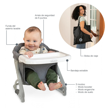 Silla de Comer Portátil 3 en 1 The Ultimate Travel Booster | Infantino