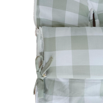 Car Seat Cover - Cotton - Green Vichy