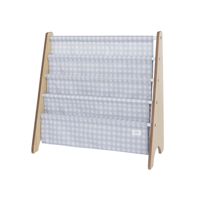 Recycled Fabric Bookcase - Blue Vichy