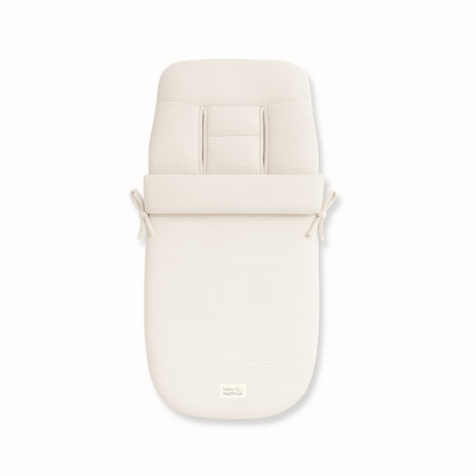 Saco para Coche - Algodón y Lino - Blanco Waffle | Baby Mattress