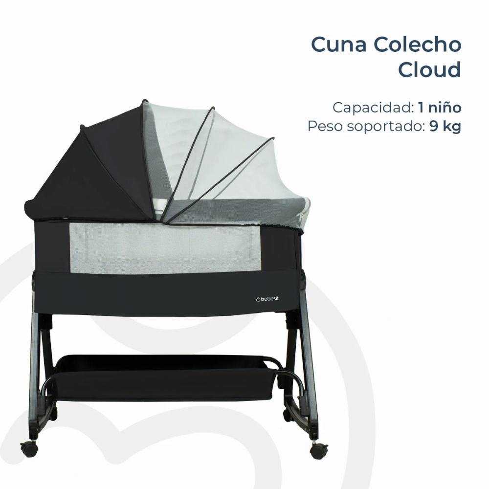 Cuna Colecho Balancin Cloud - Negro | Bebesit