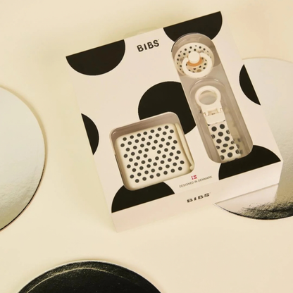Set de Regalo Soothe & Go - Polka Ivory/Black | BIBS