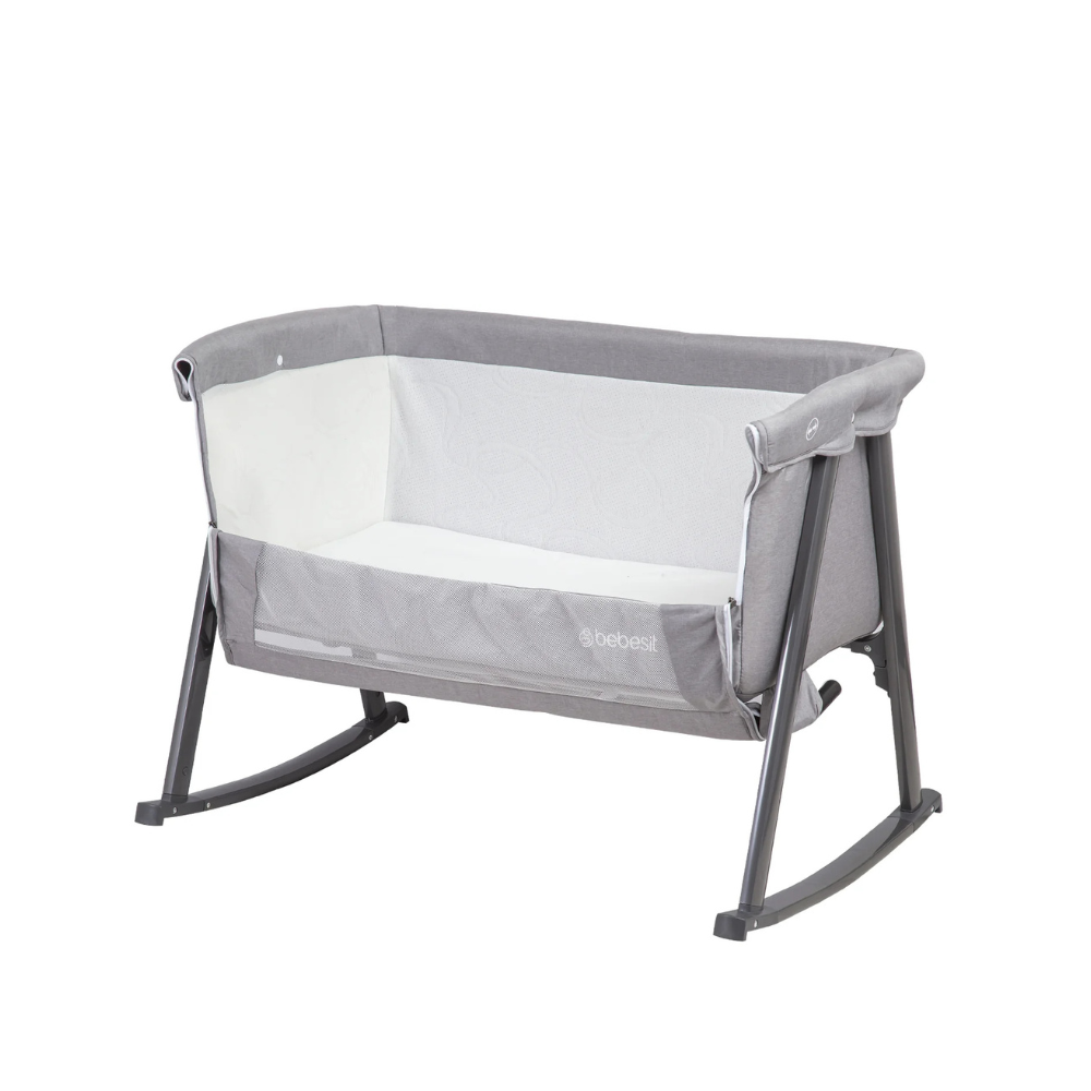 Cuna Moisés Balancín con Mosquitero - Gris | Bebesit