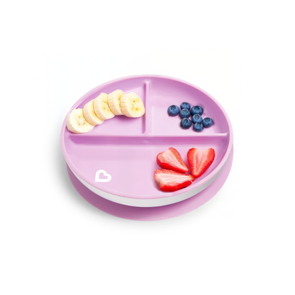 Plato con Divisiones y Ventosa Stay Put - Morado | Munchkin