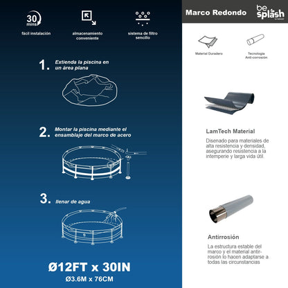 Piscina Estructural con Bomba y Cobertor Be Splash | Bebesit