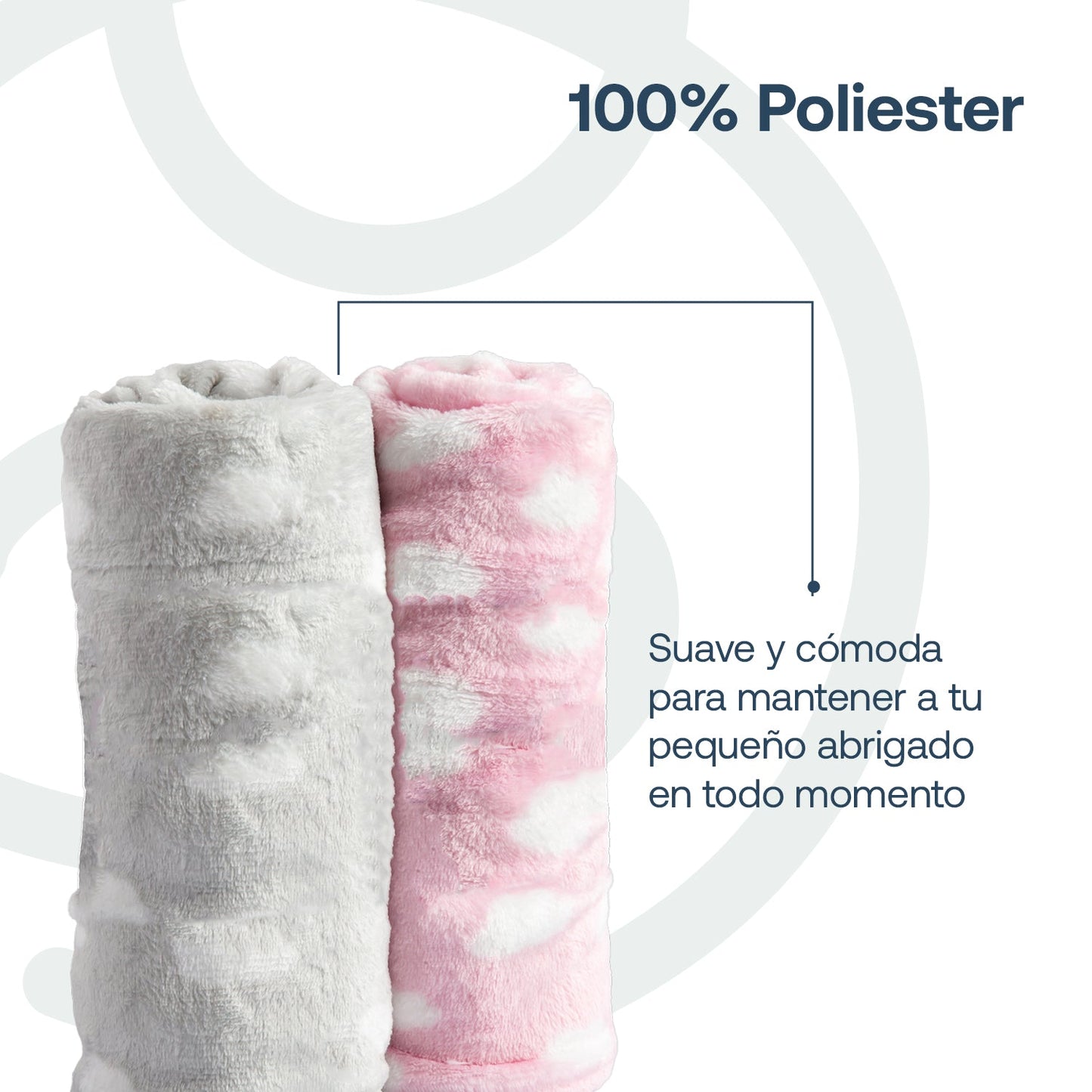 Pack 2 Mantas Hipoalergénicas - Rosado y Gris | Bebesit