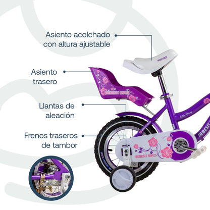 Bicicleta Infantil Queen - Morada | Bebesit