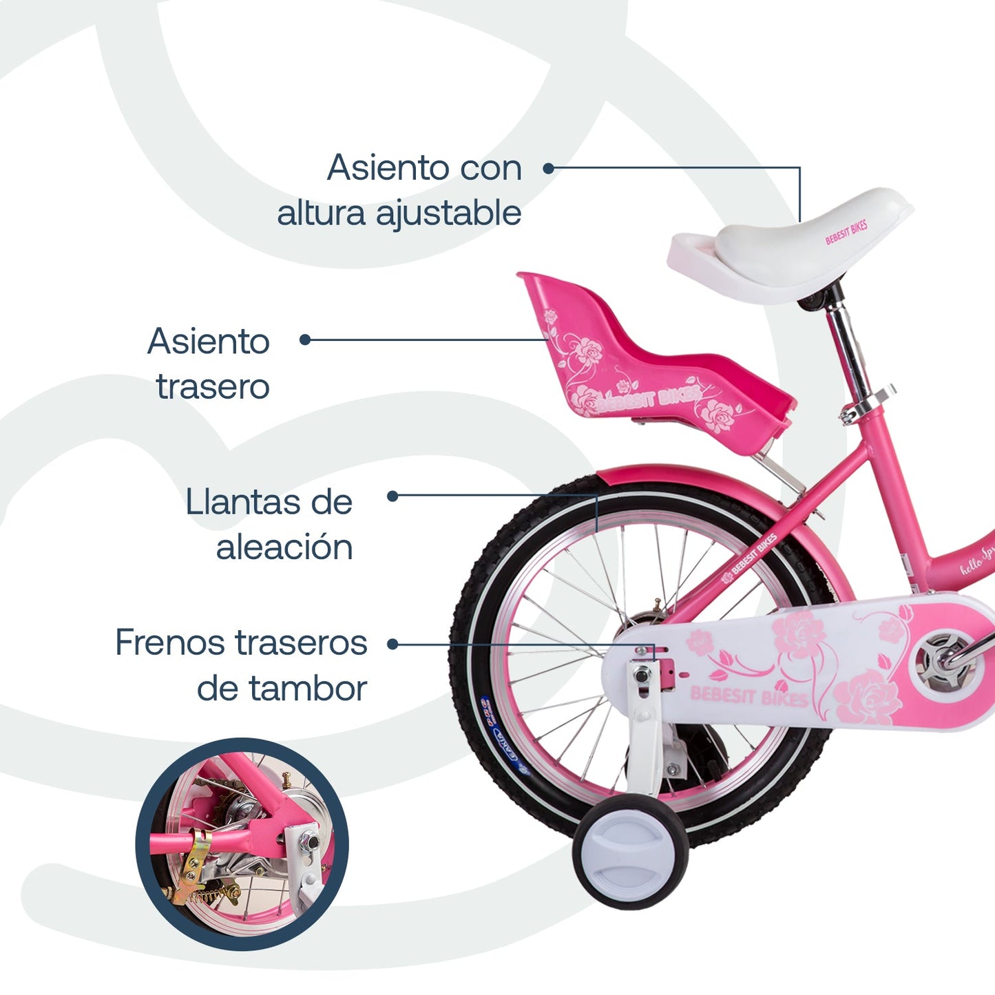Bicicleta Infantil Queen - Rosada | Bebesit