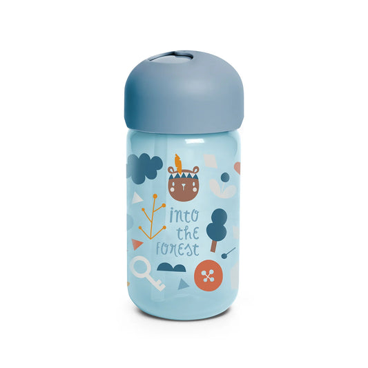 Bottle with straw 340ml - Blue