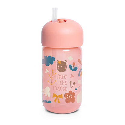 Botella con Bombilla 340ml - Rosa