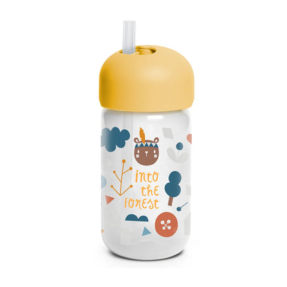 Bottle with straw 340ml - Yellow