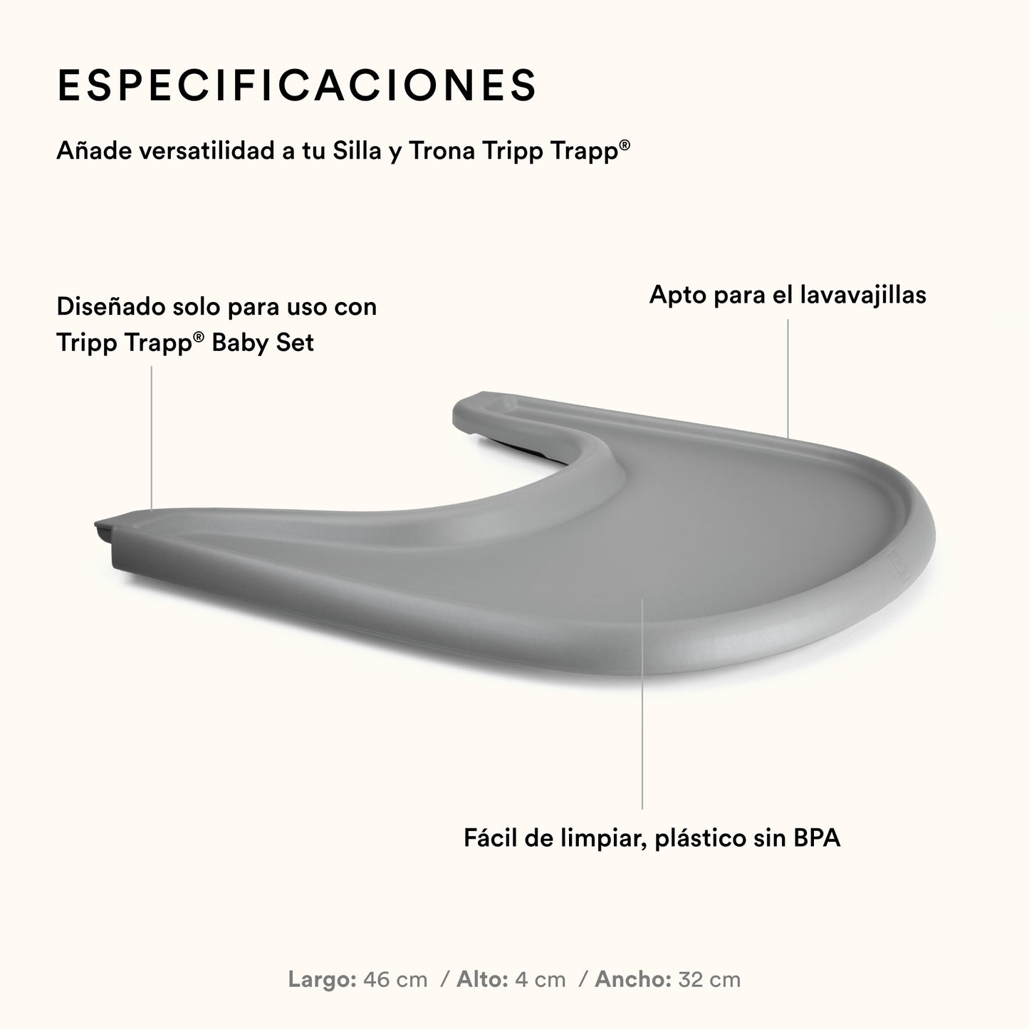 Bandeja para Silla Tripp Trapp® - Storm Grey | Stokke
