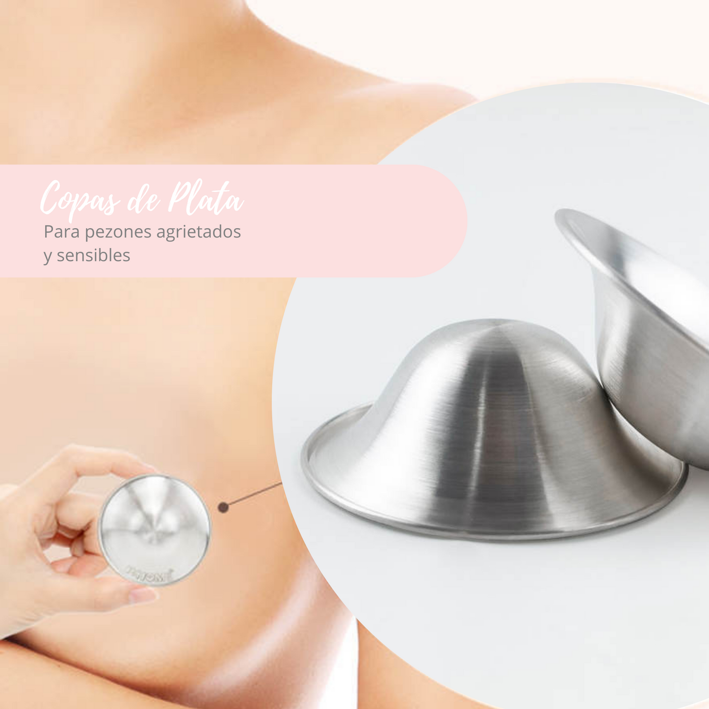 999 Trilaminated Silver Breastfeeding Cups